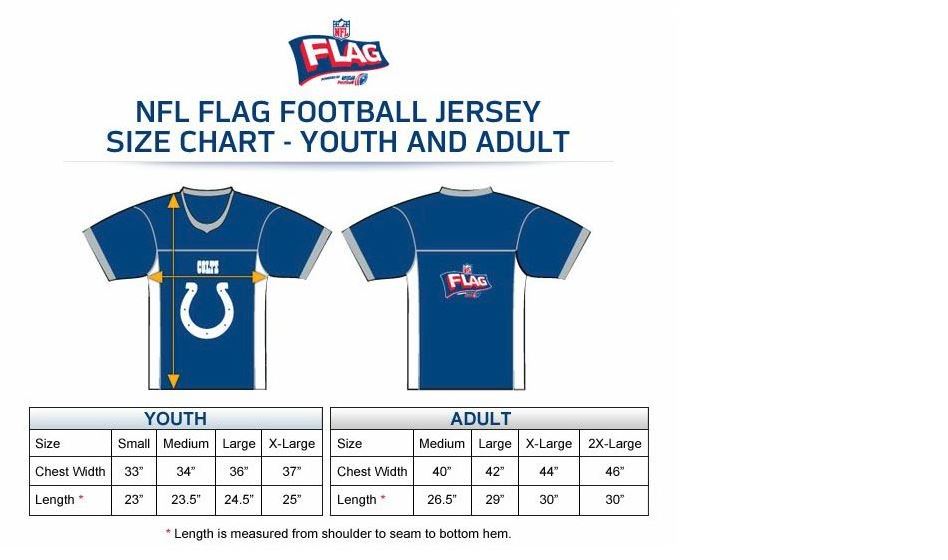 Nfl jersey 2025 youth size chart